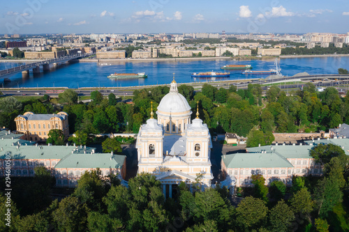 Alexander Nevsky Lavra (Monastery) in Saint Petersburg, Russia. Holy Trinity Cathedral