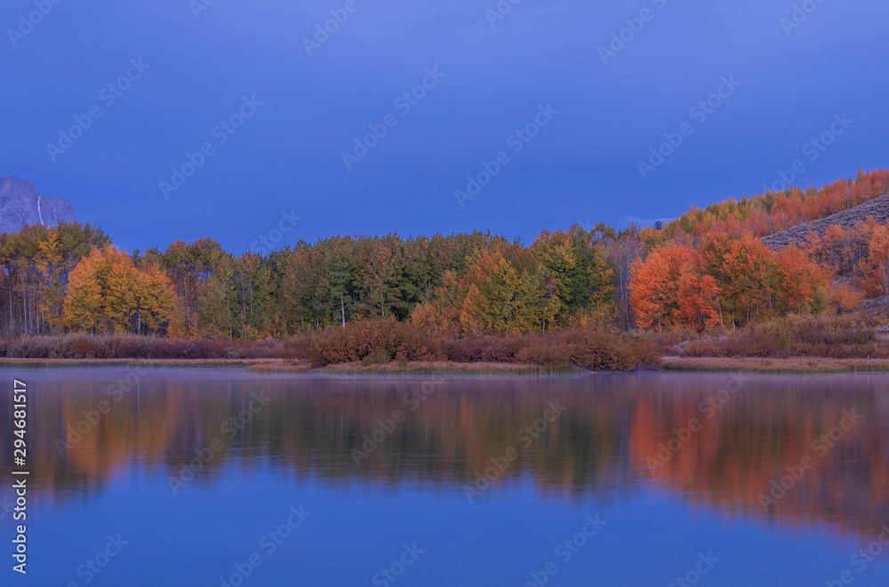 Scenic Autumn Teton Landscape Before Sunrise Scenic Autumn Teton Landscape Before Sunrise