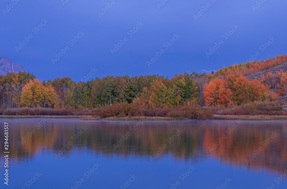 Scenic Autumn Teton Landscape Before Sunrise