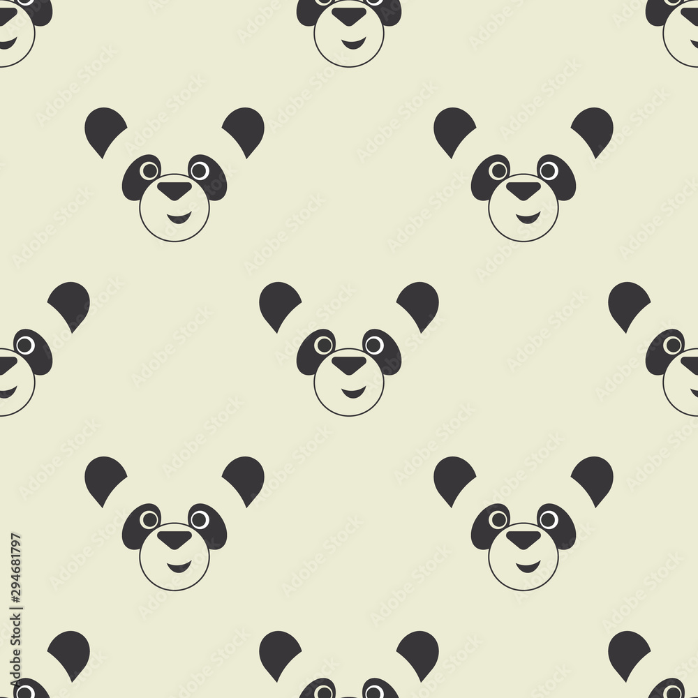 Fototapeta premium Cute panda. Seamless vector illustration with abstract image of pandas