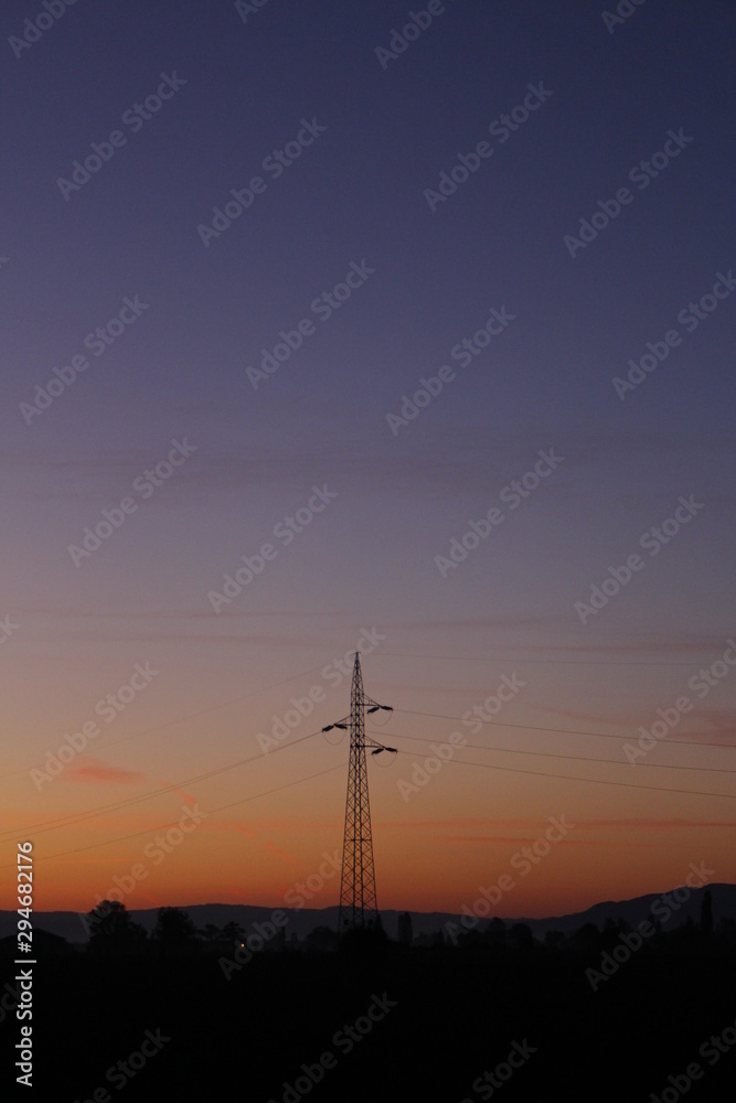 pylon at sunrise