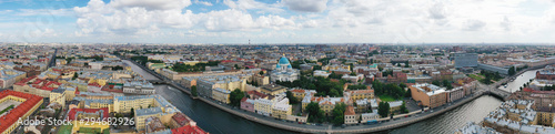 Panorama St. Nicholas Cathedral with a bell tower in St. Petersburg