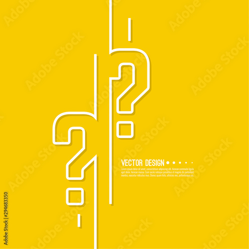 Question mark icon. Help symbol. FAQ sign on yellow background. vector. minimal, outline. Quiz symbol.