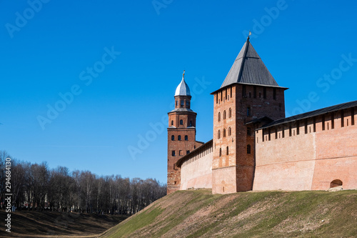 The Kremlin walls in Novgorod the Great (Veliky Novgorod), Russia