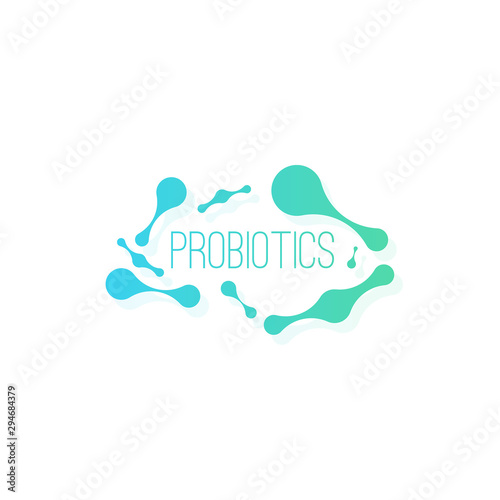 Vector illustration of probiotic bacteria. Good microorganisms that help digestion.