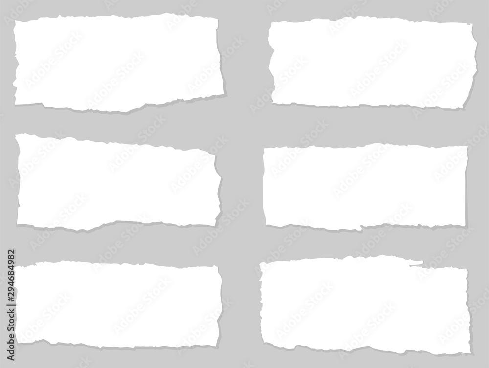 Torn sheets of paper. Set of torn paper. Paper waste.Vector graphic