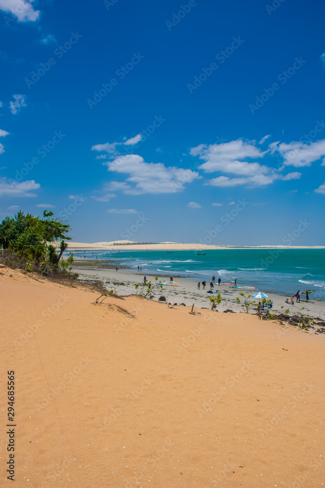 beach, sea, sand, ocean, sky, water, blue, summer, clouds, travel, coast, tropical, island, landscape, nature, holiday, wave, waves, vacation, shore, peaceful, day, resort, sunny, sun