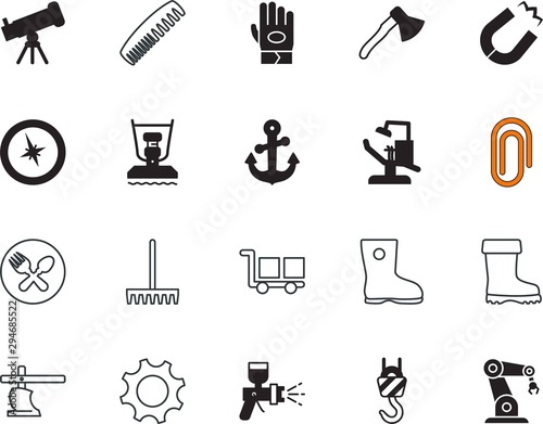 Wallpaper Mural equipment vector icon set such as: hairstyle, button, stock, attach, winter, education, fix, paper, packaging, perfect, rake, pulley, nobody, motion, naval, astronomy, health, automotive, physics Torontodigital.ca