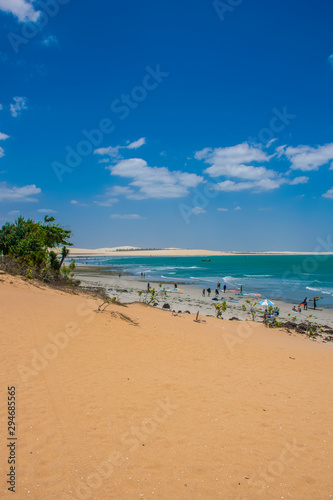 beach, sea, sand, ocean, sky, water, blue, summer, clouds, travel, coast, tropical, island, landscape, nature, holiday, wave, waves, vacation, shore, peaceful, day, resort, sunny, sun