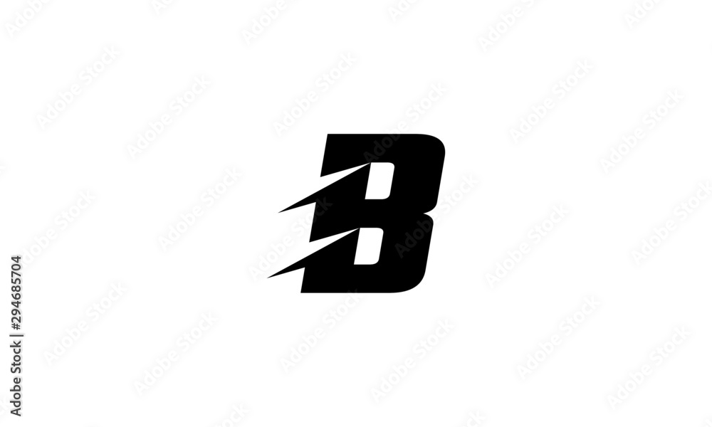 Obraz premium Initial letter B logo template with sporty cut font symbol in flat design monogram illustration