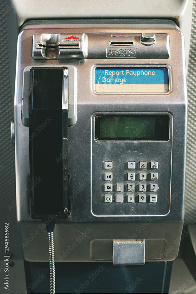 Close up of old pay phones in Australia Close up of old pay phones in Australia