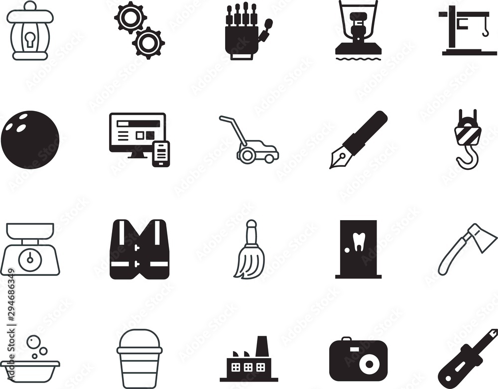 equipment vector icon set such as: stripe, pin, pressure, smartphone, vacancy, healthy, eps, electronic, cable, safe, macro, food, science, laundry, picture, hit, nib, cabinet, support, style, game
