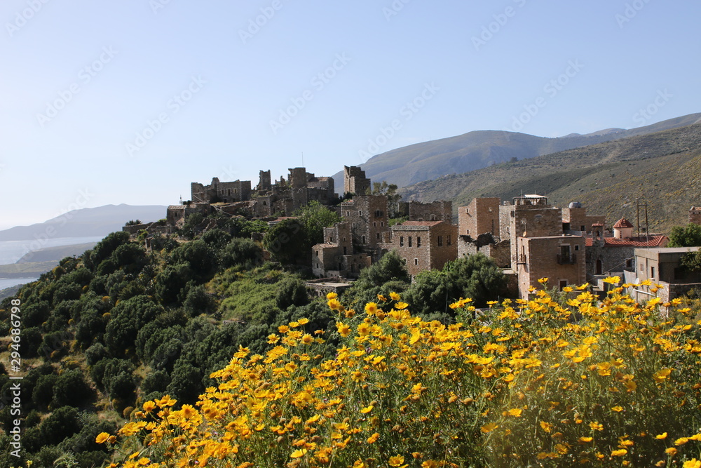 Obraz premium Landscapes in southern Greece with old villages