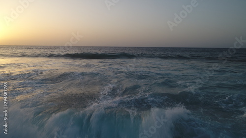 landscape and sunset on the Atlantic coast watching the breaking of the waves © alexisftv