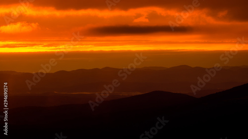 Splendis sunrise in the mountains. Bieszczady Mountains. Poland © Szymon Bartosz