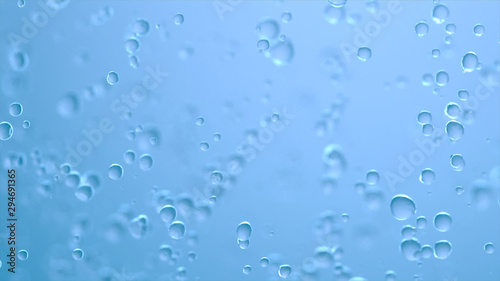 Water surface and with air bubbles underwater, 3d rendering.