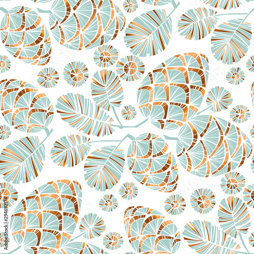 Xmas pastel teal green pine...