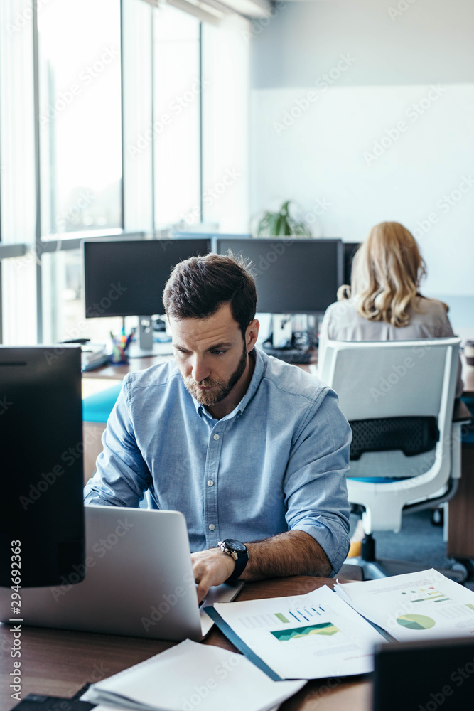 Young Modern Businessman Working