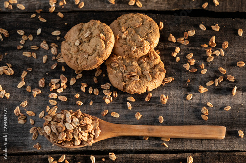 Tableau sur toile Cookies with whole grain oatmeal.