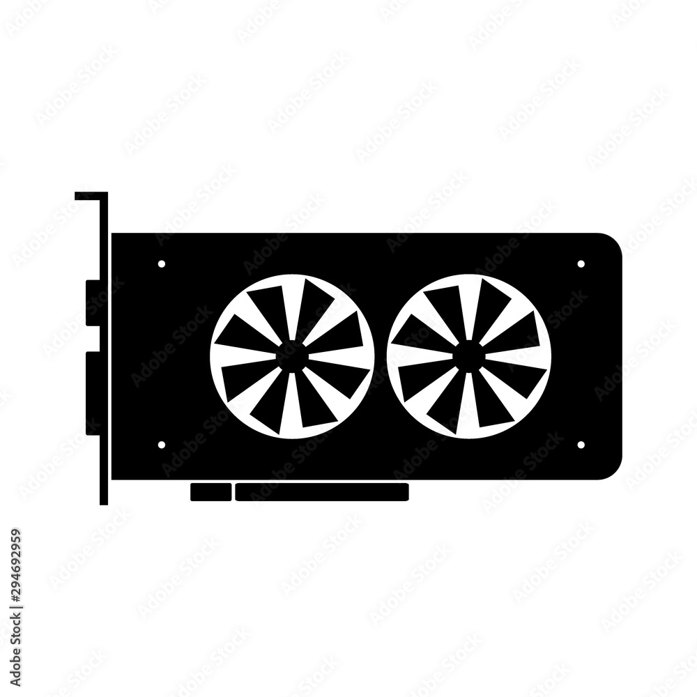 Video card icon. Video card icon.