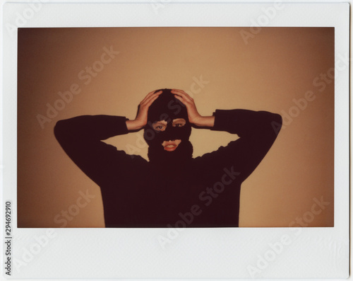 Young woman In Black Balaclava
