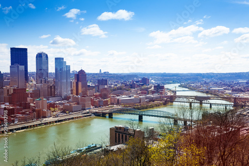 View of Pittsbourg downtown and Monongahela river