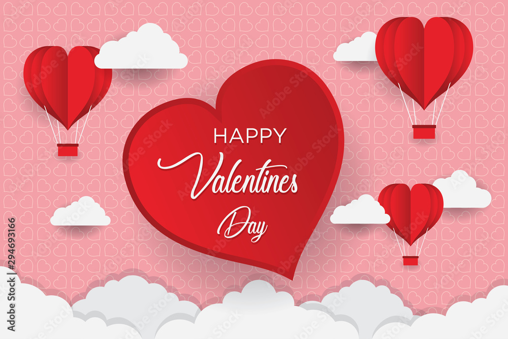 Concept of Valentine's Day, Art paper flying heart balloons. vector illustration. Wallpapers, leaflets, invitations, posters, brochures, banners. EPS 10 Concept of Valentine's Day, Art paper flying heart balloons. vector illustration. Wallpapers, leaflets, invitations, posters, brochures, banners. EPS 10