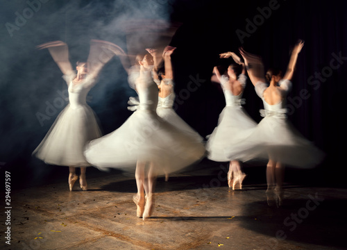 Ballerinas dancing on stage photo