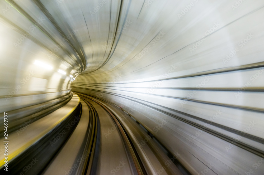 Motion Blurred View Of Underground Tunnel Motion Blurred View Of Underground Tunnel