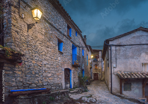 Small village at night photo