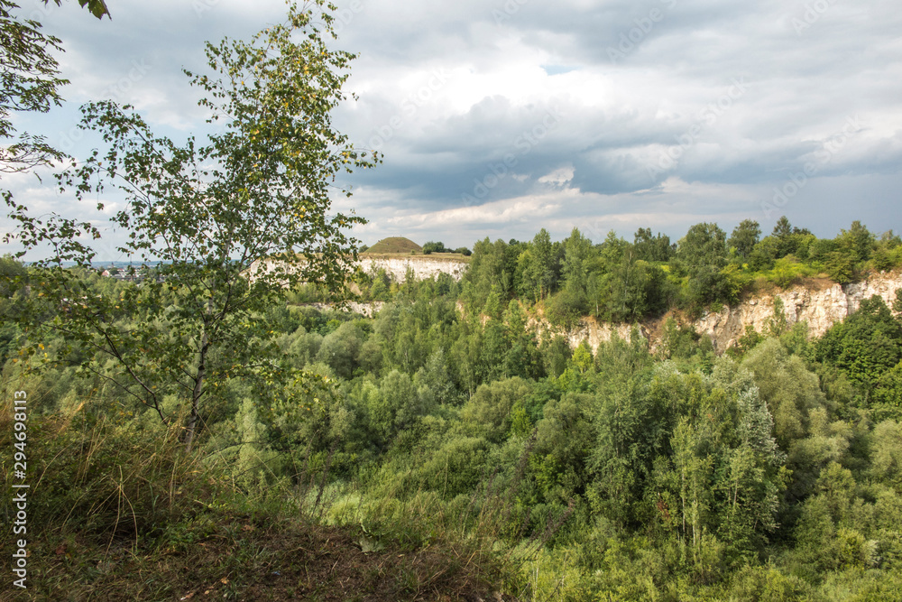Old quarry in the area of the Krak Mound in Krakow - obrazy, fototapety, plakaty 