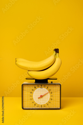 Bananas on scale photo