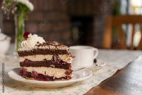 Canvastavla Schwarzwälder Kirschtorte / Sahnetorte / Deutsche Torte / Kirschtorte / Tortenst