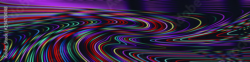 Abstract Iridescent Geometric Pattern with Waves. Colorful Striped Texture.