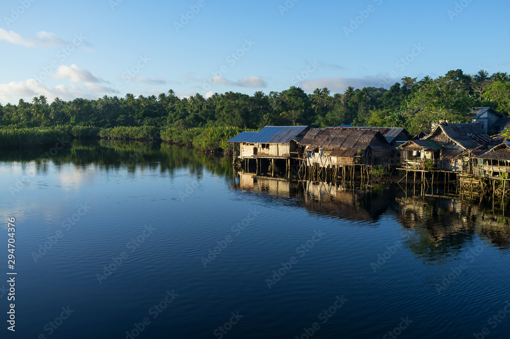 Village in the Mangroves swamp in Siargao Island, Philippines Village in the Mangroves swamp in Siargao Island, Philippines