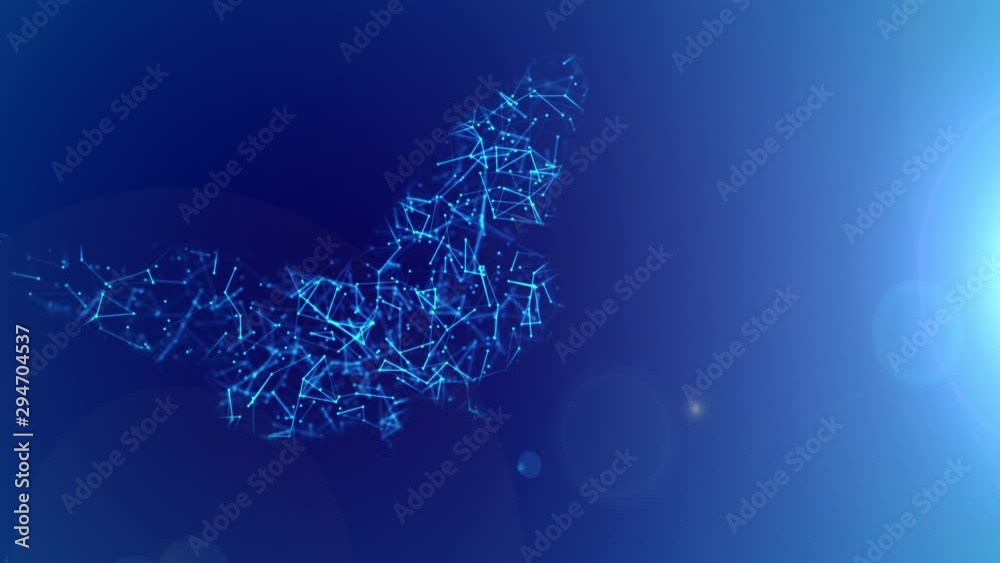 Motion of butterfly growth transformation concept to present digital business leadership in innovation technology development evolution with global network management with change in future fintech