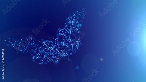 Motion of butterfly growth transformation concept to present digital business leadership in innovation technology development evolution with global network management with change in future fintech
