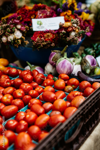 Fresh produce at a farmers market