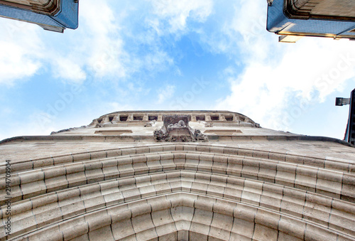 Low angle view of stone arch, Bordeaux, France photo