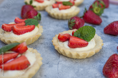 Mini strawberry tarts.