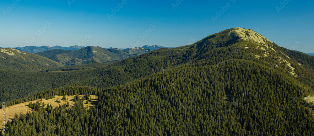Obraz premium virgin nature scenery Switzerland central European mountain ridge landscape top view travel photography 