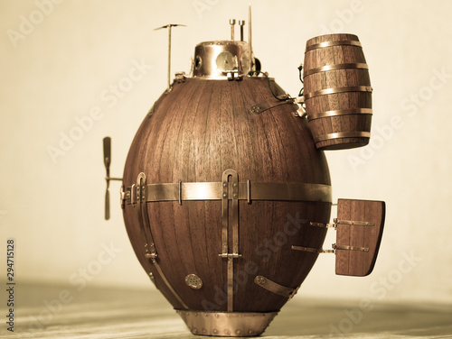 wooden model of the first combat submarine 