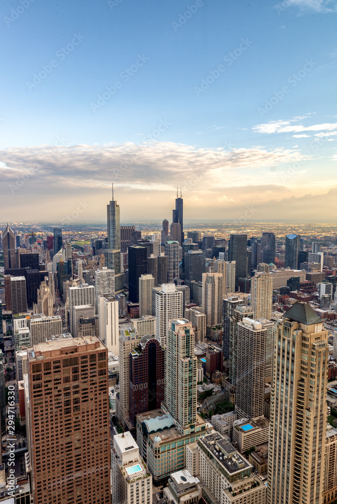 Obraz premium Widok z lotu ptaka na Chicago