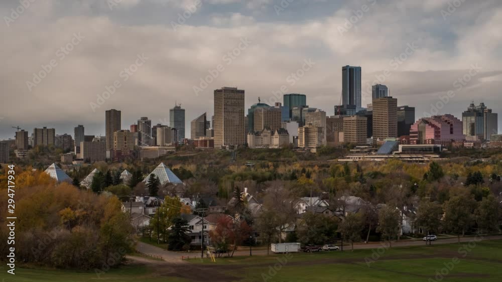 Timelapse of Edmonton Alberta and river valley in Autumn Timelapse of Edmonton Alberta and river valley in Autumn