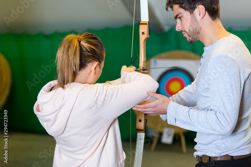 portrait of peope at archery class photo