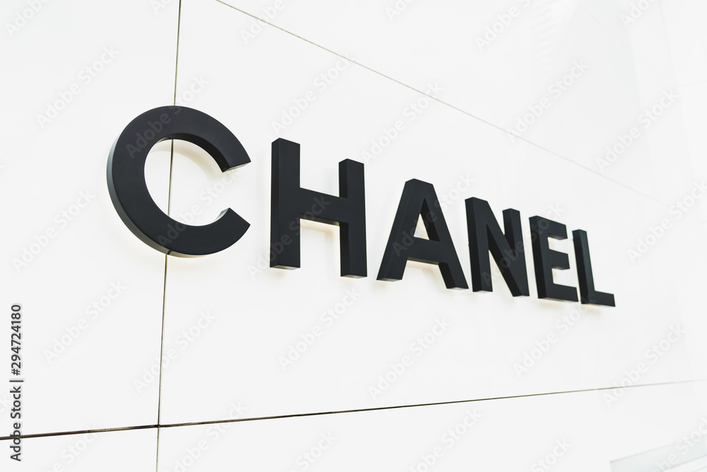 Bangkok, Thailand - Apr 26, 2018: Chanel brand logo in front of Chanel  boutique store at Emquartier shopping center in Bangkok, Thailand Stock  Photo | Adobe Stock