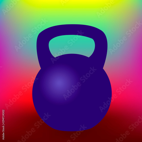 Kettlebell icon. Abstract fluid shapes vector trendy liquid colors backgrounds. Vector illustration.