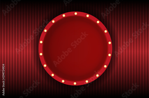 Vector empty frames, landmarks, cloud symbol, ribbon. Theater marquee isolated on white background.