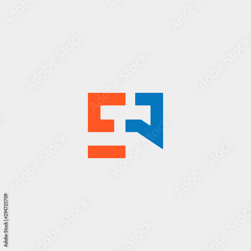 Letter E Chat Logo Template Vector Design