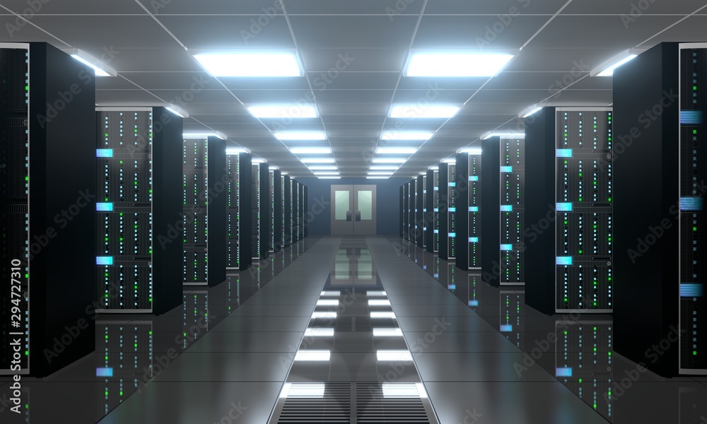 3D server room/ data center - storage, hosting concept 3D server room/ data center - storage, hosting concept
